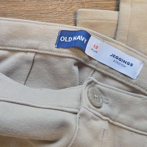 2 PAIRS OLD NAVY Girls Khaki School Uniform Ponte-Knit Jeggings Pants 12 Plus - Picture 6 of 6